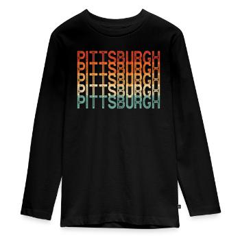 Pittsburgh Pennsylvanie - T-shirt manches longues Premium Ado - noir - Devant - AI Model Kid Female (0cm)