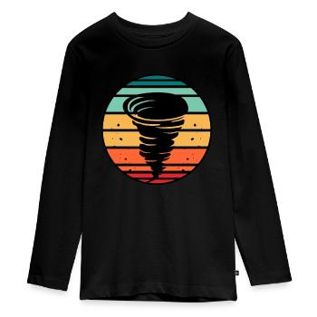 Tornado - Teenager Premium Organic Long Sleeve Shirt - black - Front - AI Model Kid Female (0cm)