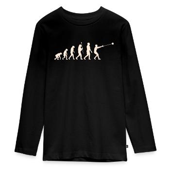 Évolution du lancer de marteau - T-shirt manches longues Premium Ado - noir - Devant - AI Model Kid Female (0cm)