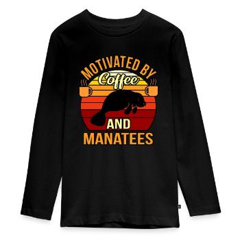 Manatee - Teenager Premium Organic Long Sleeve Shirt - black - Front - AI Model Kid Female (0cm)