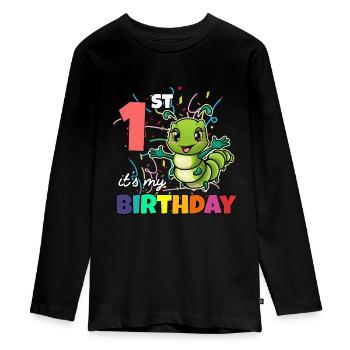 Raupe - Teenager Premium Bio Langarmshirt - Schwarz - Vorne - AI Model Kid Female (0cm)