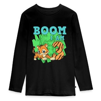3. Geburtstag - Teenager Premium Bio Langarmshirt - Schwarz - Vorne - AI Model Kid Female (0cm)