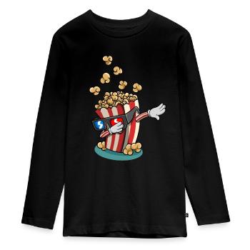 Maïs soufflé Dab - T-shirt manches longues Premium Ado - noir - Devant - AI Model Kid Female (0cm)