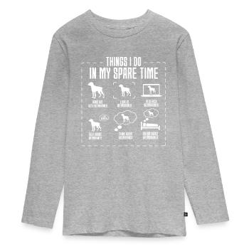Weimaraner - Teenager Premium Bio Langarmshirt - Grau meliert - Vorne