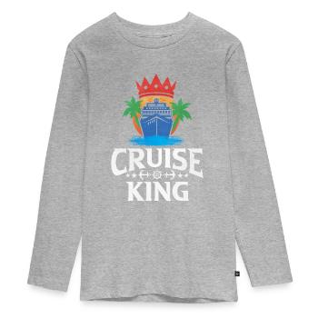 Croisière - T-shirt manches longues Premium Ado - gris chiné - Devant