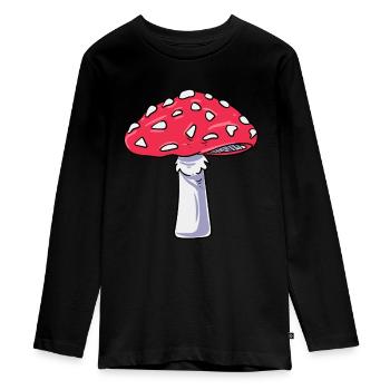 Costume de champignon - T-shirt manches longues Premium Ado - noir - Devant - AI Model Kid Female (0cm)