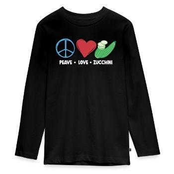 Courgette - T-shirt manches longues Premium Ado - noir - Devant - AI Model Kid Female (0cm)