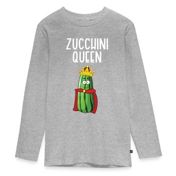 Courgette - T-shirt manches longues Premium Ado - gris chiné - Devant