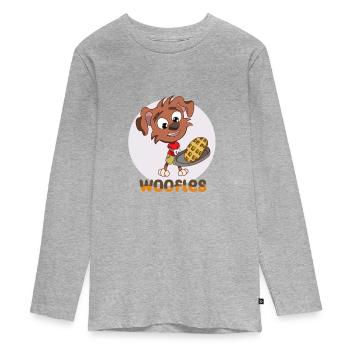 Gaufre - T-shirt manches longues Premium Ado - gris chiné - Devant