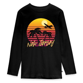 New Jersey - Teenager Premium Bio Langarmshirt - Schwarz - Vorne - AI Model Kid Female (0cm)