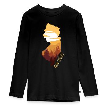 New Jersey - Teenager Premium Bio Langarmshirt - Schwarz - Vorne - AI Model Kid Female (0cm)