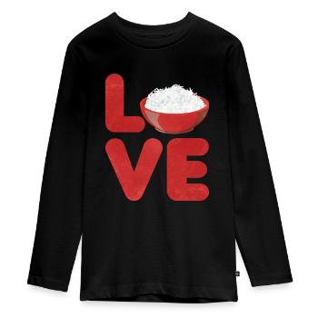 Riz - T-shirt manches longues Premium Ado - noir - Devant - AI Model Kid Female (0cm)