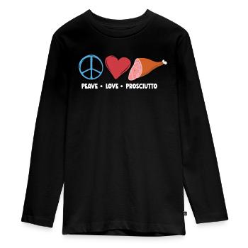 Jambon - T-shirt manches longues Premium Ado - noir - Devant - AI Model Kid Female (0cm)
