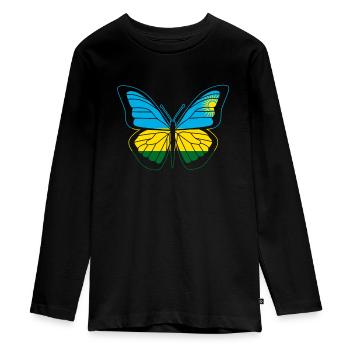 Rwanda - Teenager Premium Bio Langarmshirt - Schwarz - Vorne - AI Model Kid Female (0cm)