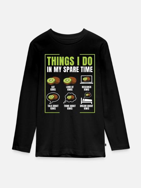 Kiwi - Teenager Premium Bio Langarmshirt - Schwarz