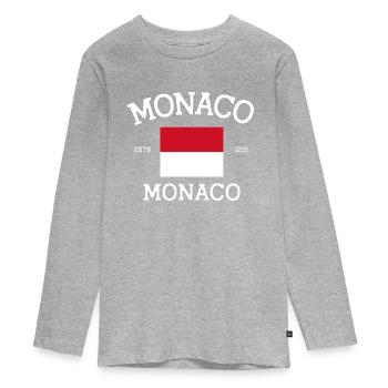 Monaco - T-shirt manches longues Premium Ado - gris chiné - Devant