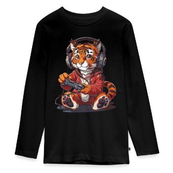 Bengali Video Game - Teenager Premium Organic Long Sleeve Shirt - black - Front - AI Model Kid Female (0cm)