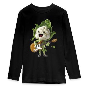 Guitare Chou-fleur - T-shirt manches longues Premium Ado - noir - Devant - AI Model Kid Female (0cm)