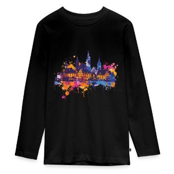 Rottenburg am Neckar - Teenager Premium Organic Long Sleeve Shirt - black - Front - AI Model Kid Female (0cm)