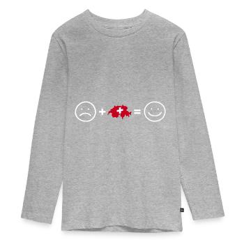 Suisse Suisse Suisse-Haut-Adige suisse - T-shirt manches longues Premium Ado - gris chiné - Devant