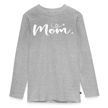 Muttertags-Mama - Geschenk zum Frauentag - Teenager Premium Bio Langarmshirt - Grau meliert - Vorne