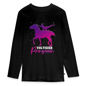 Mädchen Voltigieren Volti - Teenager Premium Bio Langarmshirt - Schwarz - Vorne - AI Model Kid Female (0cm)
