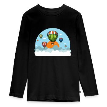 Heissluftballons fahren für Heißluftballon Piloten - Teenager Premium Bio Langarmshirt - Schwarz - Vorne - AI Model Kid Female (0cm)