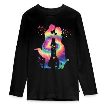 Argentine Tango Dancing Milonga Vals - Teenager Premium Organic Long Sleeve Shirt - black - Front - AI Model Kid Female (0cm)