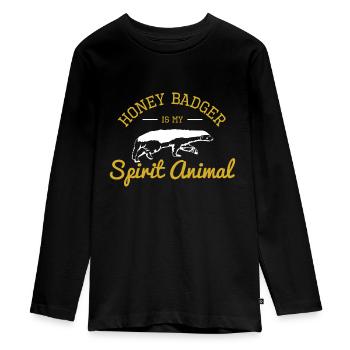 Ratel Mammifère - T-shirt manches longues Premium Ado - noir - Devant - AI Model Kid Female (0cm)