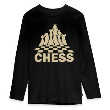 jouer au joueur d'échecs - T-shirt manches longues Premium Ado - noir - Devant - AI Model Kid Female (0cm)