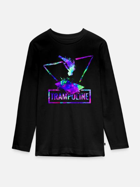 Trampolin - Teenager Premium Bio Langarmshirt - Schwarz