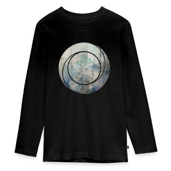 Berg natur geometrie - Teenager Premium Bio Langarmshirt - Schwarz - Vorne - AI Model Kid Female (0cm)
