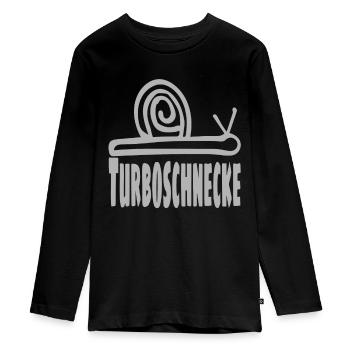 Turbo snail / snail / trend / sayings - Teenager Premium Organic Long Sleeve Shirt - black - Front - AI Model Kid Female (0cm)