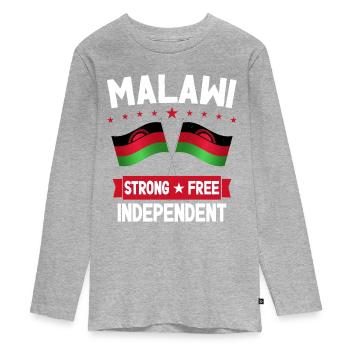 Malawi - Teenager Premium Organic Long Sleeve Shirt - heather grey - Front