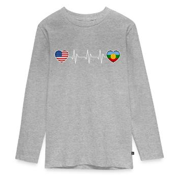 Mapuche - T-shirt manches longues Premium Ado - gris chiné - Devant