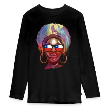 Chili - T-shirt manches longues Premium Ado - noir - Devant - AI Model Kid Female (0cm)