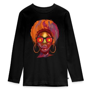 Vietnam - Teenager Premium Organic Long Sleeve Shirt - black - Front - AI Model Kid Female (0cm)