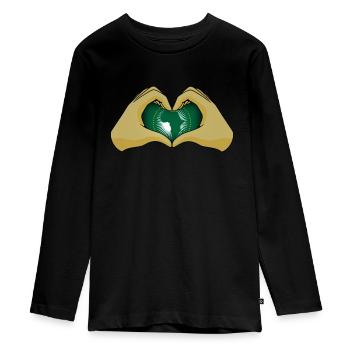 Union africaine - T-shirt manches longues Premium Ado - noir - Devant - AI Model Kid Female (0cm)
