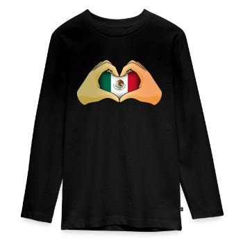 Mexico - Teenager Premium Organic Long Sleeve Shirt - black - Front - AI Model Kid Female (0cm)