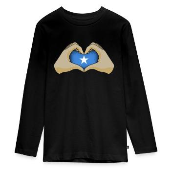 Somalie - T-shirt manches longues Premium Ado - noir - Devant - AI Model Kid Female (0cm)