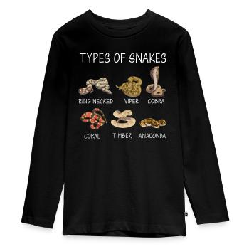 Schlange Schlangen Tier - Teenager Premium Bio Langarmshirt - Schwarz - Vorne - AI Model Kid Female (0cm)