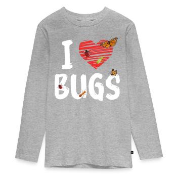 Insect Entomologist Biology - Teenager Premium Organic Long Sleeve Shirt - heather grey - Front