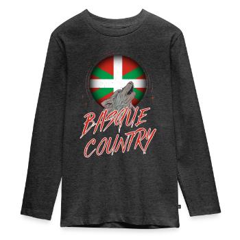 Pays Basque - T-shirt manches longues Premium Ado - anthracite chiné - Devant - AI Model Kid Female (0cm)