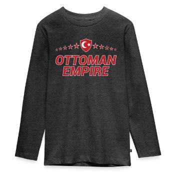 Empire ottoman - T-shirt manches longues Premium Ado - anthracite chiné - Devant - AI Model Kid Female (0cm)