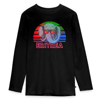 Eritrea - Teenager Premium Bio Langarmshirt - Schwarz - Vorne - AI Model Kid Female (0cm)