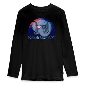 Montserrat - Teenager Premium Organic Long Sleeve Shirt - black - Front - AI Model Kid Female (0cm)