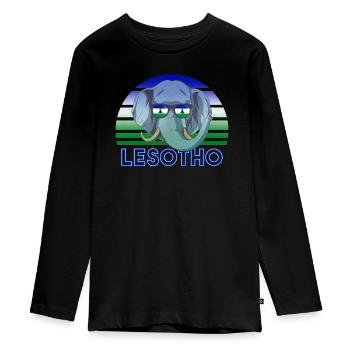 Lesotho - Teenager Premium Bio Langarmshirt - Schwarz - Vorne - AI Model Kid Female (0cm)