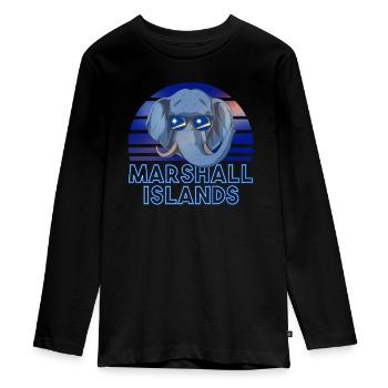 Marshall Islands - Teenager Premium Organic Long Sleeve Shirt - black - Front - AI Model Kid Female (0cm)