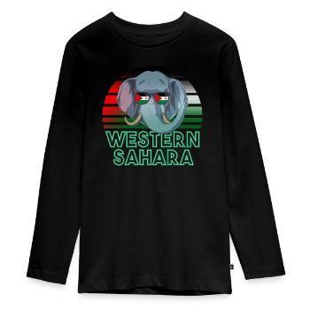 Sahara occidental - T-shirt manches longues Premium Ado - noir - Devant - AI Model Kid Female (0cm)