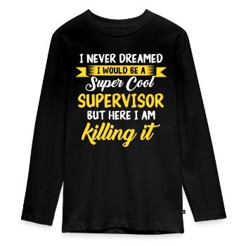 Supervisor Beruf - Teenager Premium Bio Langarmshirt - Schwarz - Vorne - AI Model Kid Female (0cm)